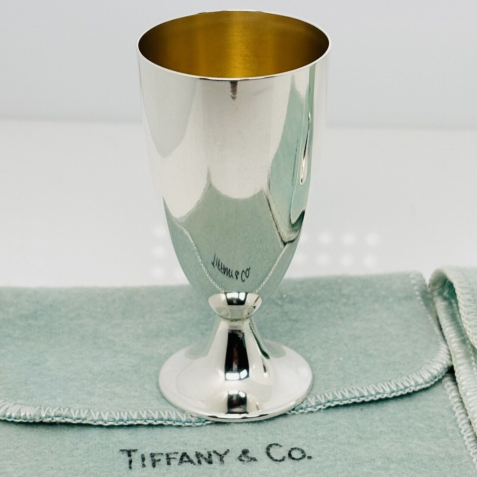 Tiffany & Co Shot Glass Liqueur Cordial Cup Bar Glass Set Makers Sterling Silver