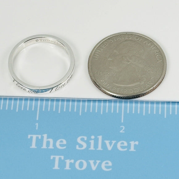 Size 7.5 Tiffany & Co I Love You Narrow Ring in Sterling Silver