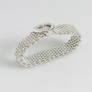 Size 8.5 Tiffany & Co Somerset Heart Ring Mesh Weave Flexible Sterling Silver-4