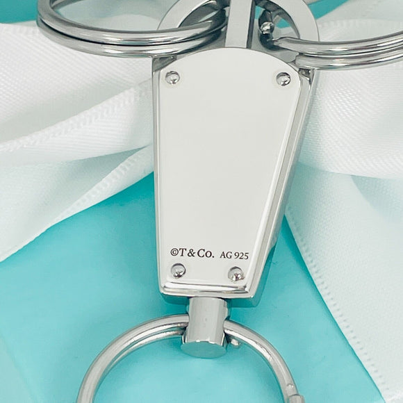 PRISTINE Tiffany & Co 1837 Valet Key Ring Chain in Sterling Silver