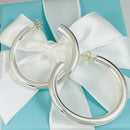 Tiffany Large 1.6" Doughnut Bezet Hoop Earrings in Sterling Silver-2