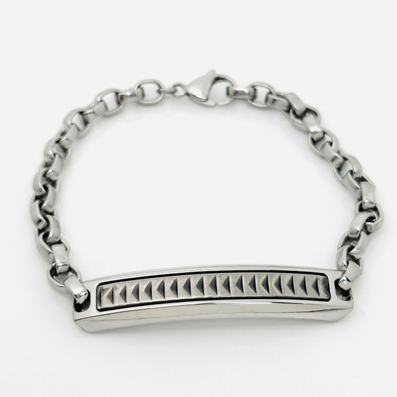 8.75" Mens Tiffany Caliper Chain Link Bracelet in Steel Titanium Paloma Picasso