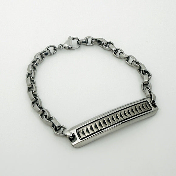 8.75" Mens Tiffany Caliper Chain Link Bracelet in Steel Titanium Paloma Picasso