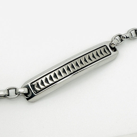 8.75" Mens Tiffany Caliper Chain Link Bracelet in Steel Titanium Paloma Picasso