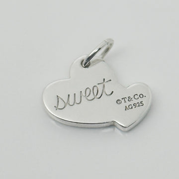 Tiffany & Co Sweet Heart Double Hearts Pendant Charm Sweetheart in Silver