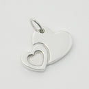 Tiffany & Co Sweet Heart Double Hearts Pendant Charm Sweetheart in Silver-2