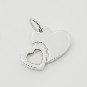 Tiffany & Co Sweet Heart Double Hearts Pendant Charm Sweetheart in Silver - 0
