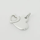 Tiffany & Co Sweet Heart Double Hearts Pendant Charm Sweetheart in Silver-3