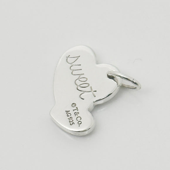 Tiffany & Co Sweet Heart Double Hearts Pendant Charm Sweetheart in Silver