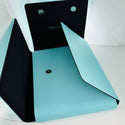 Tiffany Blue Leather Folding Necklace Presentation Blue Gift Box Storage Pouch - 5