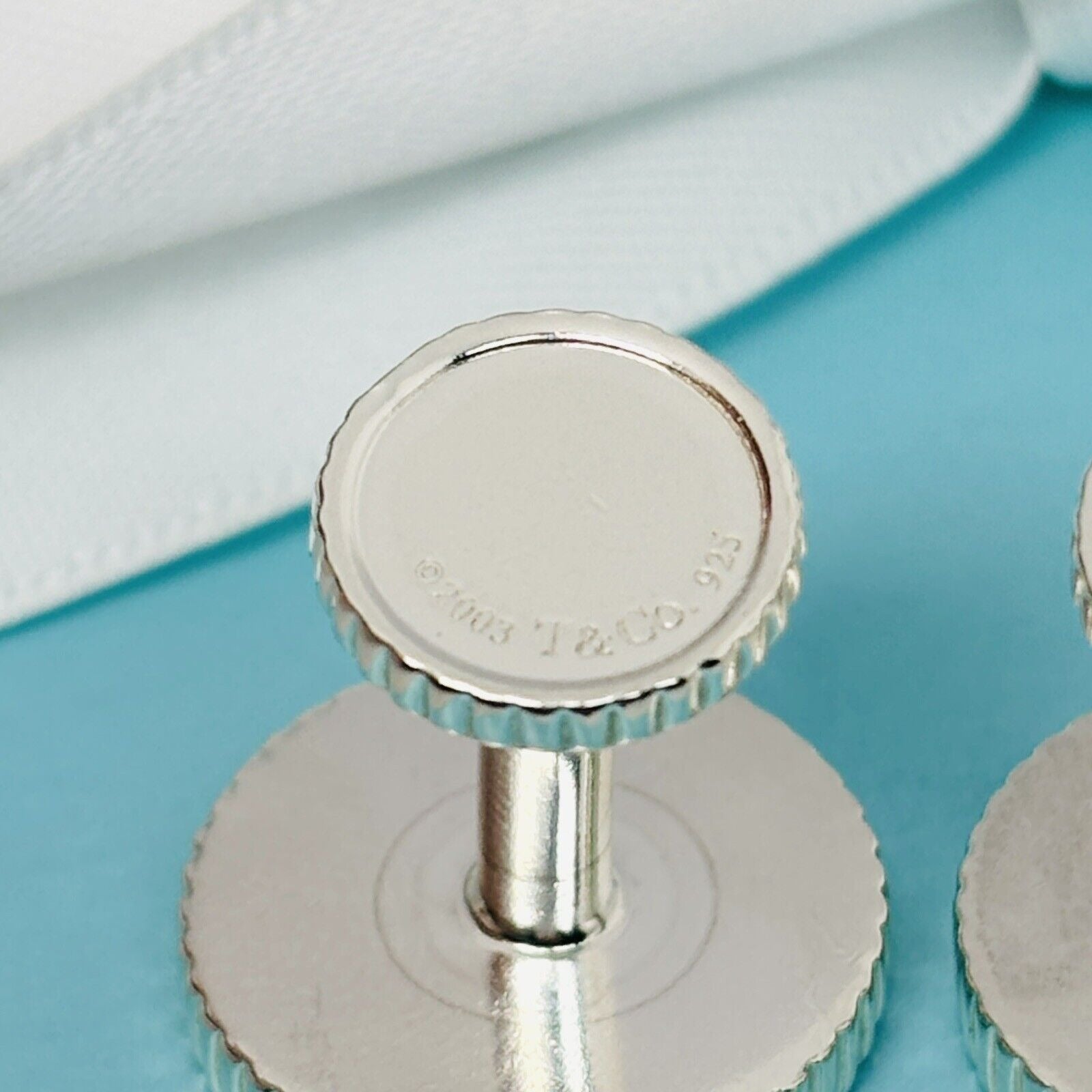 Tiffany Coin Edge Round Cufflinks in Sterling Silver