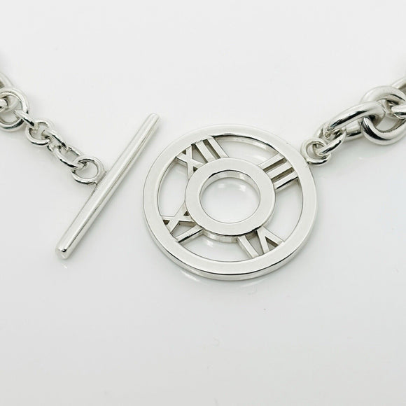 18" Tiffany Atlas Pendant Necklace Circle Bar Toggle Clasp in Sterling Silver