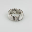 Size 10  Tiffany & Co Somerset Mesh Weave Mens Unisex Ring in Sterling Silver - 4