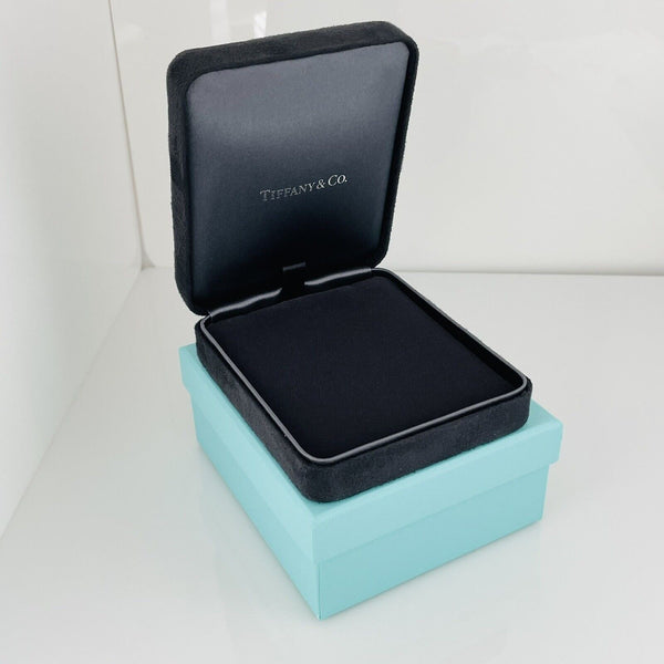 Tiffany Large Necklace Storage Gift Presentation Black Suede Box and Blue Box - 1