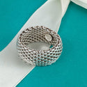 Size 6.5 Tiffany & Co Somerset Mesh Weave Flexible Dome Unisex Mens Ring - 3