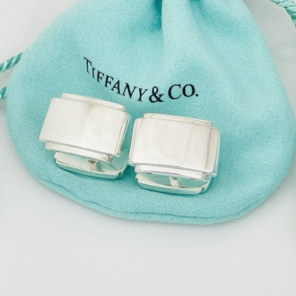 Tiffany Metropolis Cuff Links in Sterling Silver Engravable