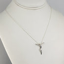 18" Tiffany & Co 27mm Sterling Silver Crucifix Elsa Peretti Cross Necklace-2