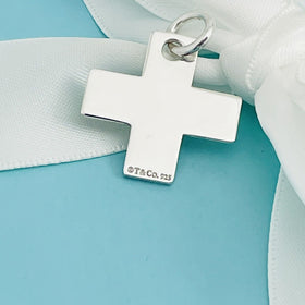 Tiffany & Co 1837 Cross Pendant Charm Mens Unisex in Sterling Silver AUTHENTIC - 0