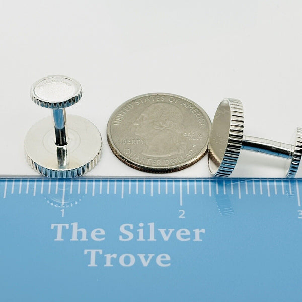 Tiffany Coin Edge Round Cufflinks in Sterling Silver - 6