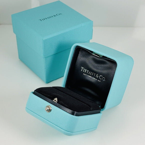 LARGE Tiffany & Co Blue Leather Empty Ring Box and Blue Gift Box