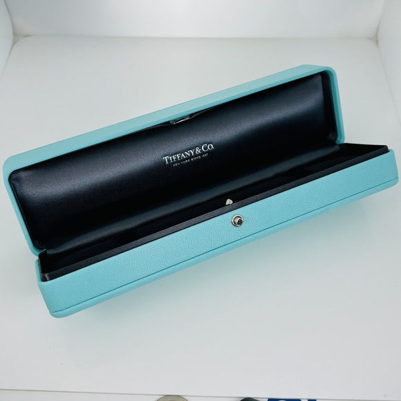 Tiffany & Co Watch or Bracelet Storage Box in Blue Leather Lux AUTHENTIC
