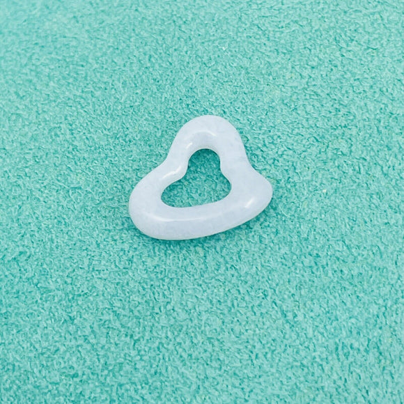 Tiffany Blue Purple Lace Agate Open Heart Carved Stone Pendant Elsa Peretti