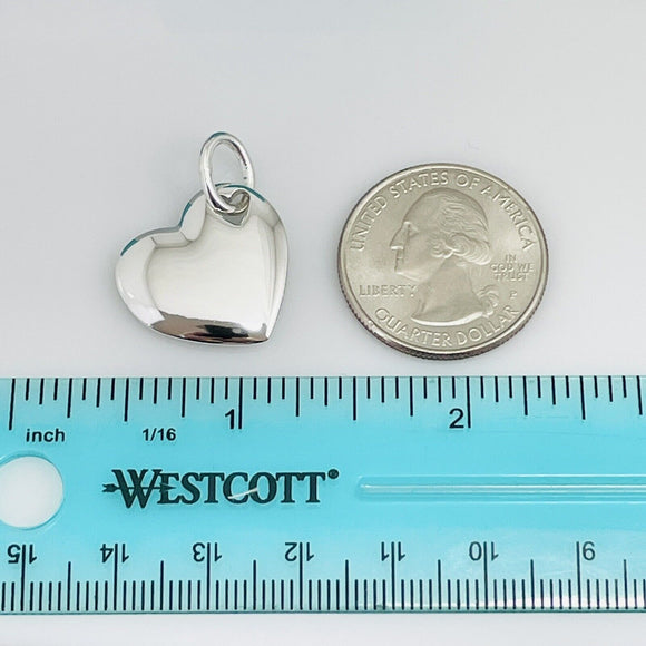 Tiffany & Co Double Puffed Heart Pendant Charm Cutout in Sterling Silver
