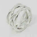 Size 11.5 Tiffany & Co Braided Celtic Knot Weave Ring in Silver Mens Unisex-1