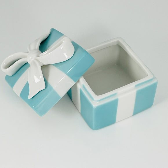 2" Small Tiffany Blue Trinket Gift Box Ceramic Bone China Porcelain Jewelry Box