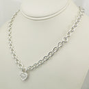 Return to Tiffany & Co Heart Padlock Lock Pendant Necklace in Sterling Silver-3