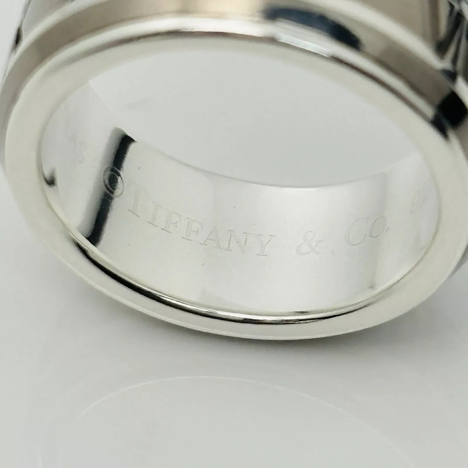 Size 10 RARE Tiffany Atlas Ring in Silver and Titanium Mens Unisex