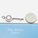Tiffany & Co Purple Mauve Enamel Heart Key Pendant in Sterling Silver-6