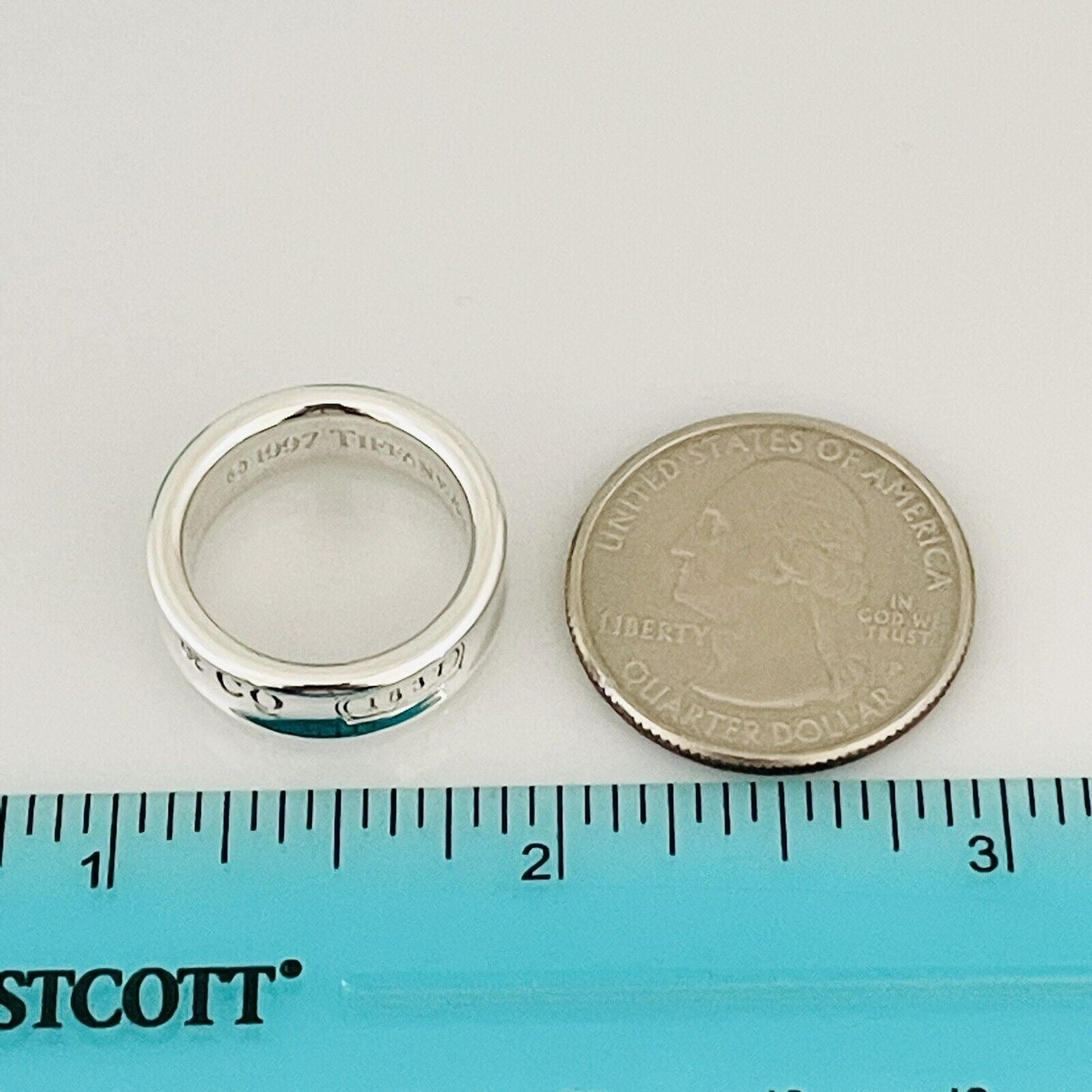 Size 4 Tiffany & Co 1837 Concave Ring in Sterling Silver