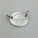 Please Return to Tiffany & Co Sterling Silver Oval Tag Pendant From Choker-1