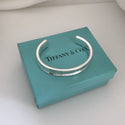 Small 6" Tiffany & Co Sterling Silver 1837 Wide Cuff Bracelet - 8