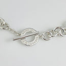 18" Tiffany New York Circle Clasp Toggle Necklace in Silver AUTHENTIC-5