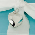 Vintage Tiffany  Diamond Cut Puffed Heart Pendant or Charm in Silver - 2