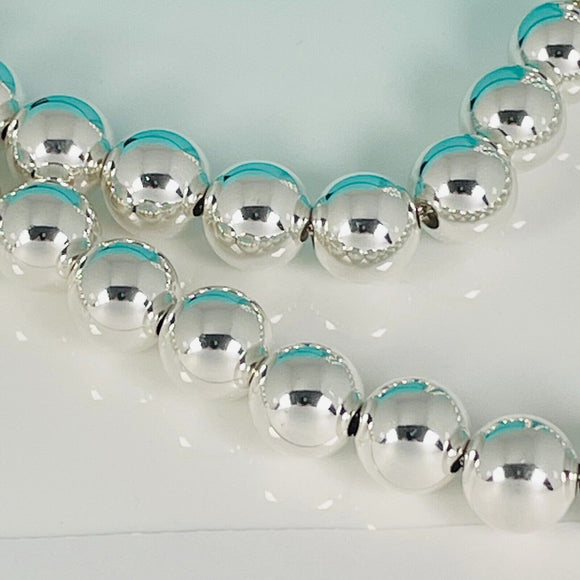 24.5” Tiffany & Co Sterling Silver HardWear 10mm Bead Necklace