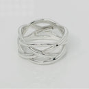 Size 11.5 Tiffany & Co Braided Celtic Knot Weave Ring in Silver Mens Unisex-5