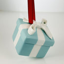 Tiffany Blue Gift Box and Bow Christmas Holiday Ornament Bone China Porcelain-4