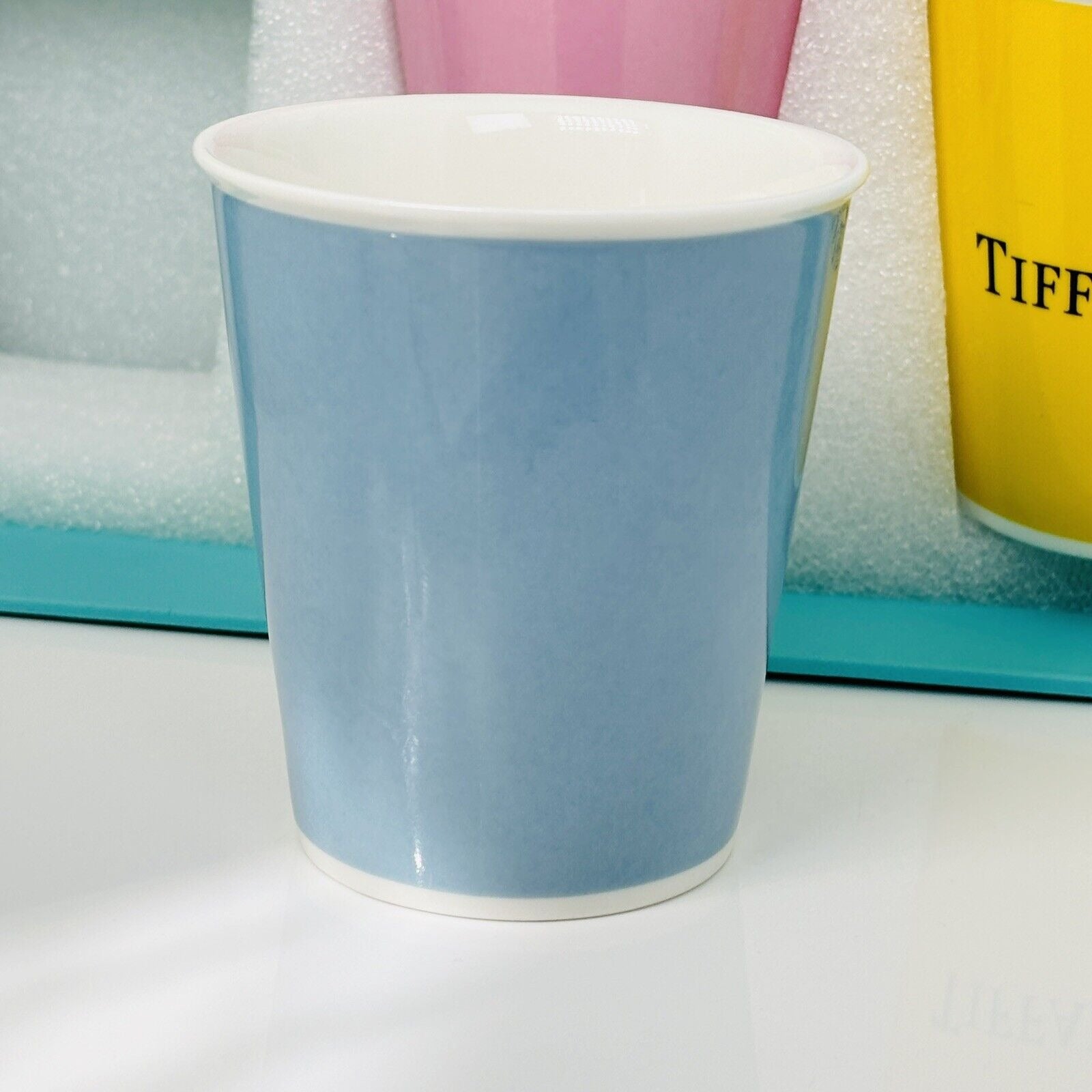 Tiffany 5 Set Colored Paper Coffee Cup Everyday Objects Blue Pink Yellow Green