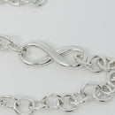 18" Tiffany & Co Infinity Pendant Necklace Large Heavy Rounds Links in Silver-4