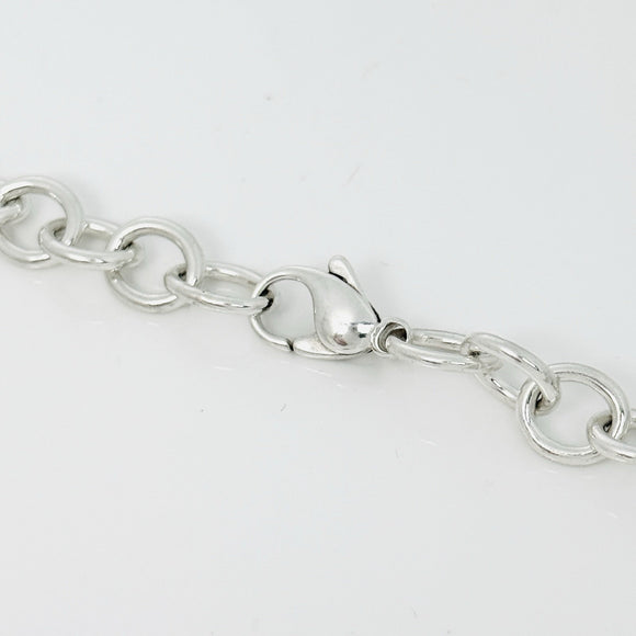 18" Tiffany & Co Infinity Pendant Necklace Large Heavy Rounds Links in Silver