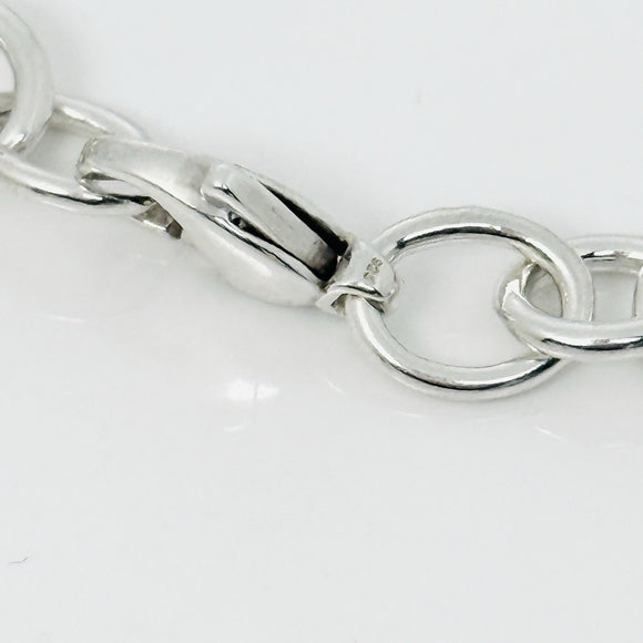 18" Tiffany & Co Infinity Pendant Necklace Large Heavy Rounds Links in Silver