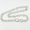 18" Tiffany & Co Infinity Pendant Necklace Large Heavy Rounds Links in Silver-1
