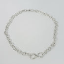 18" Tiffany & Co Infinity Pendant Necklace Large Heavy Rounds Links in Silver-3