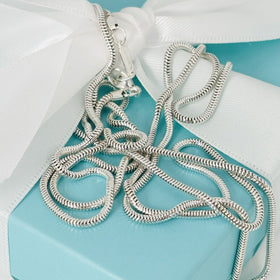 32" Tiffany & Co Sterling Silver Men's Unisex Snake Chain Necklace