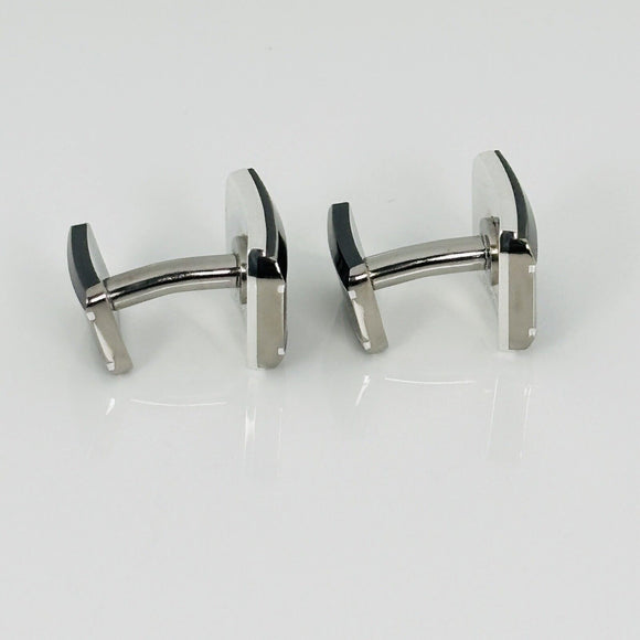 Tiffany Atlas Cufflinks in Titanium and Sterling Silver Roman Numerals XII 12