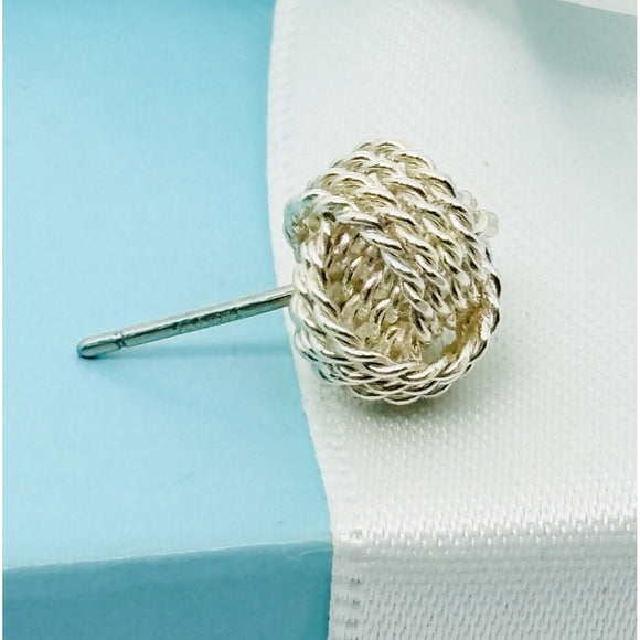 1 SINGLE Tiffany Somerset Mesh Knot Twist Stud Earring Replacement in Silver