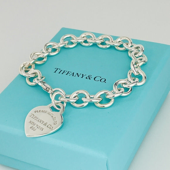 Please Return to Tiffany Heart Tag Charm Bracelet Tiffany in Sterling Silver
